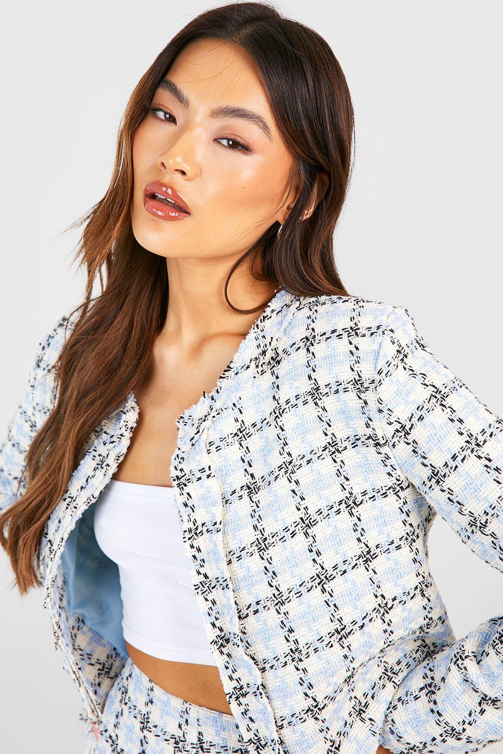 Tweed cropped outlet blazer